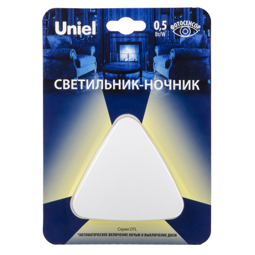 Ночник светодиодный с датчиком освещенности DTL-320 Треугольник/White/Sensor