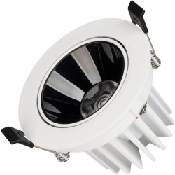 Светильник встраиваемый LED MS-FORECAST-BUILT-TURN-R102-12W Warm3000 (WH-BK, 32 deg, 230V) (Arlight, IP20 Металл, 5 лет) 035449