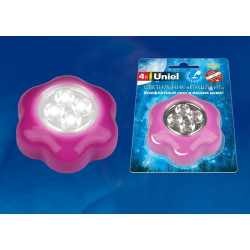 Ночник светодиодный для детской DTL-359 Цветок-A/Pink/4LED/3АAA