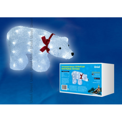 Световая фигура светодиодная ULD-M3423-040/STA WHITE IP20 WHITE BEAR