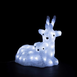 Светодиодный Олень с Олененком 34см Белый 24В, 60 LED, IP54