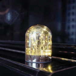 Светодиодная Стеклянная Колба Тепло-Белая с Мерцанием на Батарейках, 10 LED