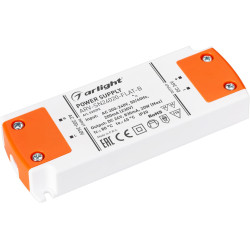 Блок питания ARV-SN24020-FLAT-B (24V, 0.83A, 20W) (Arlight, IP20 Пластик, 3 года) 029375