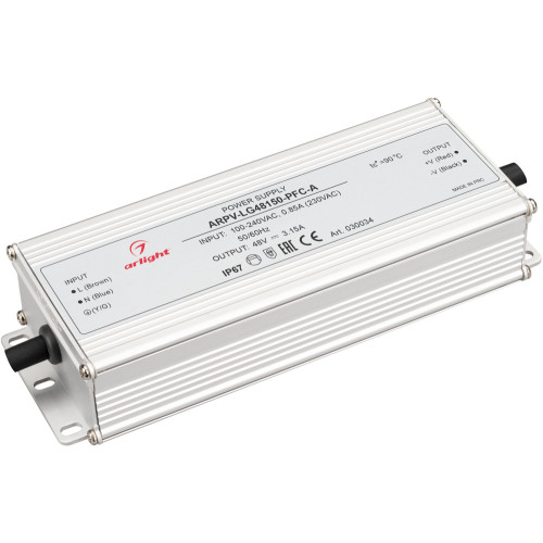 Блок питания ARPV-LG48150-PFC-A (48V, 3.15A, 150W) (Arlight, IP67 Металл, 5 лет) 030034